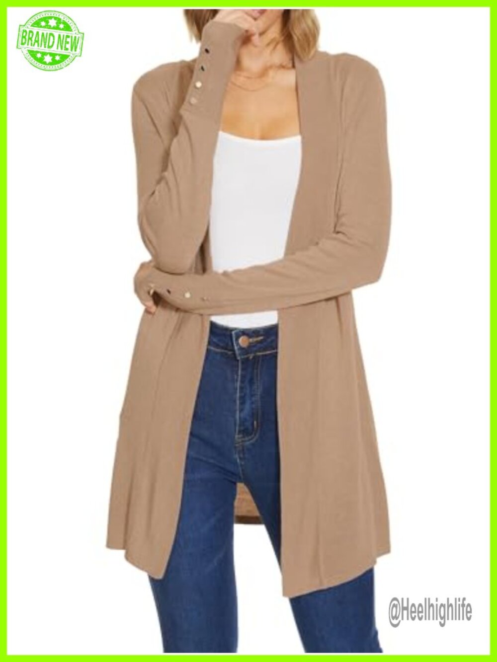 Spicy Sandia Women's Long Cardigan Sweater 100% Rayon Open Front Knit